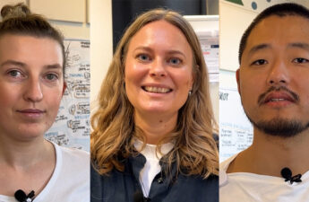 Tre portrætbilleder af hhv. Mia Trip, Trine Rask Nielsen og Rasmus Jakobsen.