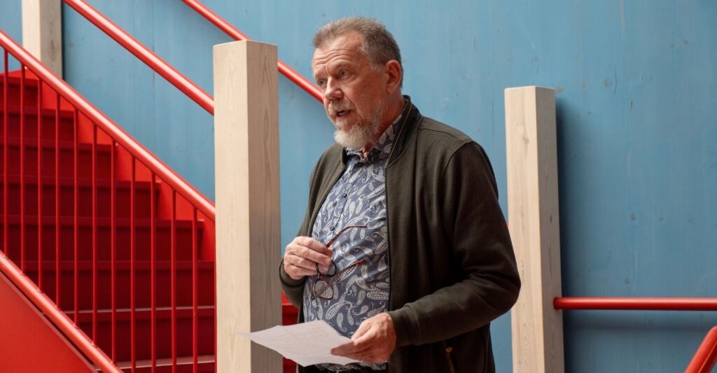 Ejvind Frausing, formand for Lungeforeningen, under sin tale til prismodtagerne.